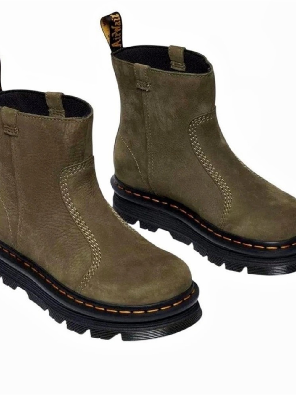 Dr. Martens Zebzag Rigger Slip On Nubuck Boots Green